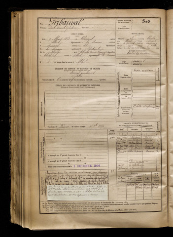 Gribauval, Paul Ernest Gaston, né le 09 mars 1872 à Thiepval (Somme), classe 1892, matricule n° 868, Bureau de recrutement de Péronne