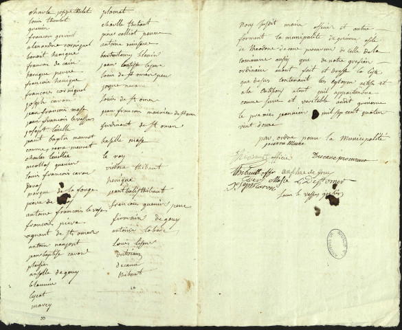 Liste des citoyens actifs et ayant la faculté d'être réputés et domiciliés dans la paroisse et la communauté de Grivesnes, 1er janvier 1792