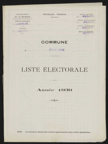 Liste électorale : Noyelles-sur-Mer