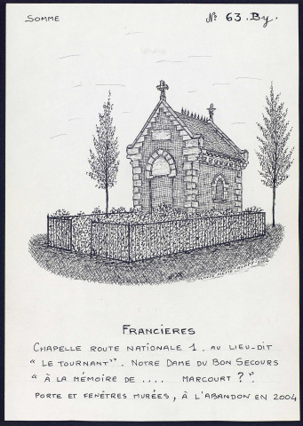 Francières : chapelle sur la RN 1 - (Reproduction interdite sans autorisation - © Claude Piette)