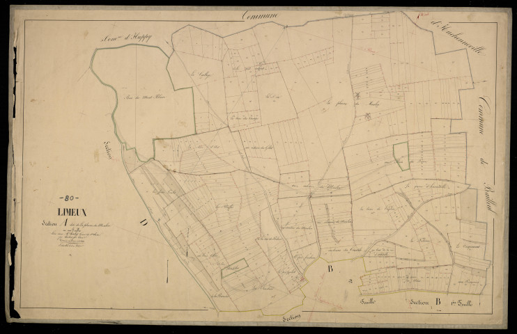 Plan du cadastre napoléonien - Limeux : Plaine du Moulin (La), A