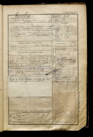 Acoulon, Léandre Charles Joseph, né le 30 juin 1900 à Saint-Blimont (Somme), classe 1920, matricule n° 591, Bureau de recrutement d'Abbeville