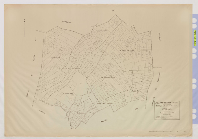 Plan du cadastre rénové - Villers-Bocage : section A1