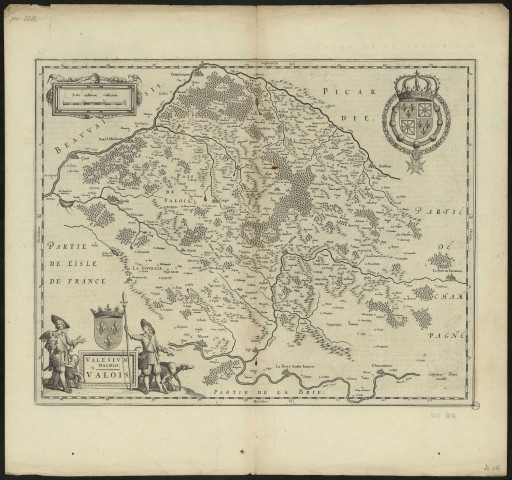 Carte du Valois avec historique au verso
