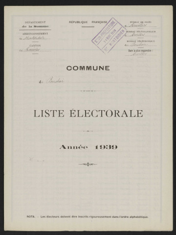 Liste électorale : Bouchoir