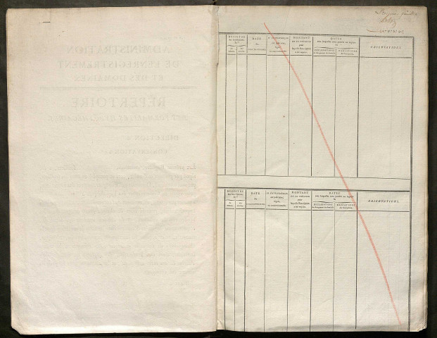 Répertoire des formalités hypothécaires, du 10/04/1820 au 24/05/1820, registre n° 086 (Péronne)