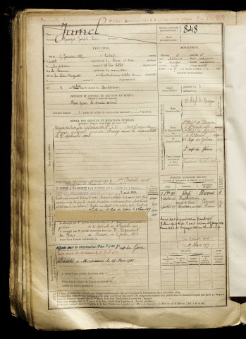 Jumel, Georges Joseph Léon, né le 15 janvier 1885 à Corbeil-Essonnes (Yvelines), classe 1905, matricule n° 848, Bureau de recrutement de Péronne