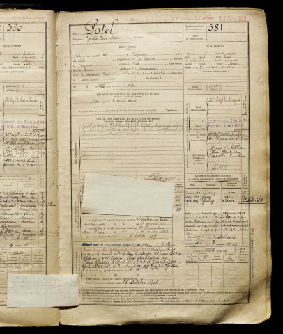 Potel, Joseph Isaïe Moïse, né le 20 mars 1885 à Voyennes (Somme), classe 1905, matricule n° 581, Bureau de recrutement de Péronne