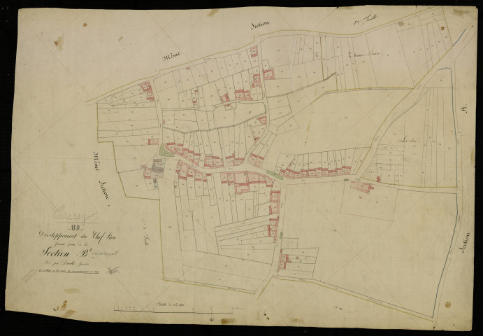 Plan du cadastre napoléonien - Cressy-Omencourt (Cressy) : Chef-lieu (Le), développement d'une partie de la section B1