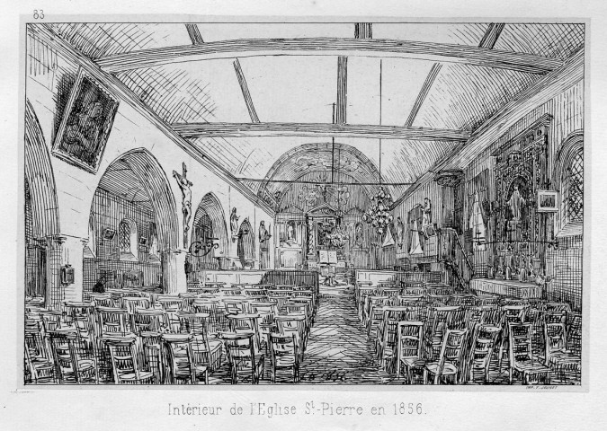Intérieur de l'Eglise St-Pierre en 1856