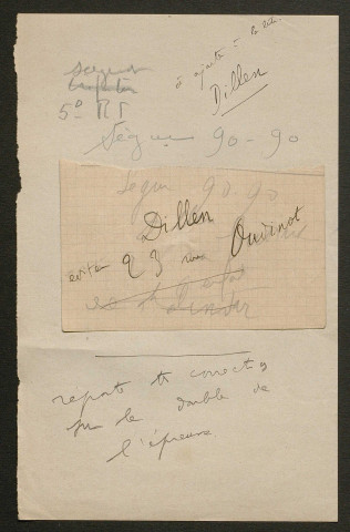 Témoignage de Dillen (Sergent) et correspondance avec Jacques Péricard