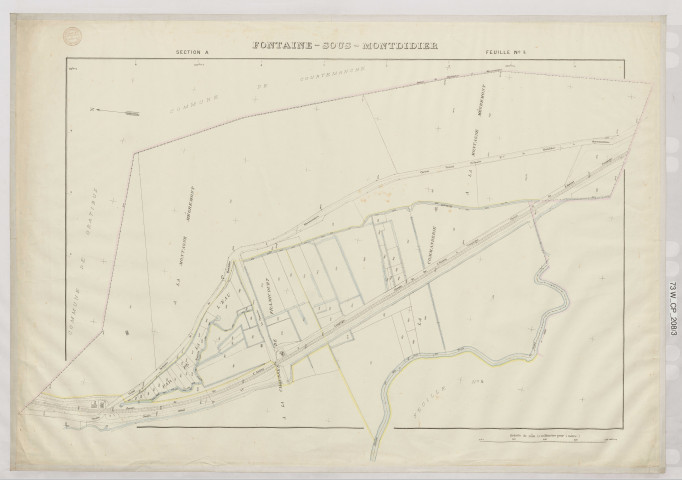 Plan du cadastre rénové - Fontaine-sous-Montdidier : section A3