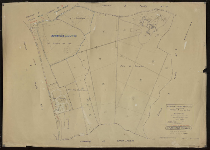 Plan du cadastre rénové - Port-le-Grand : section A4