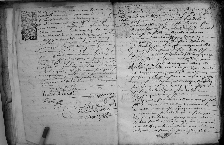 Etude de Me Nicolas Carpentier à Amiens (étude n°16). Minutes de l'année 1701