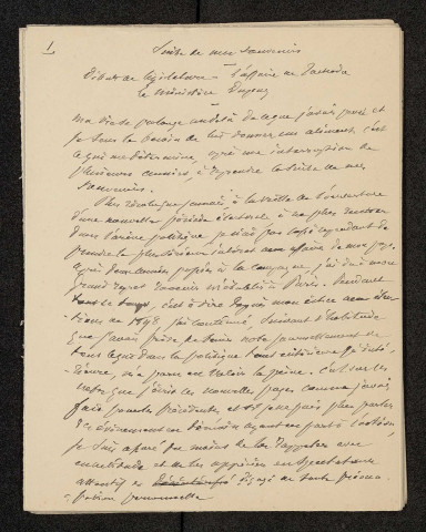 Suite de mes souvenirs politiques de 1898 à 1902 par René Goblet. Début de législature, l'affaire Fachoda, Ministère Dupuy