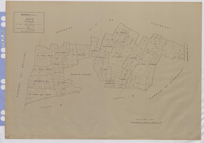 Plan du cadastre rénové - Mirvaux : section A1