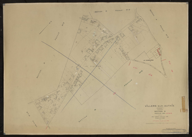 Plan du cadastre rénové - Villers-sur-Authie : section B