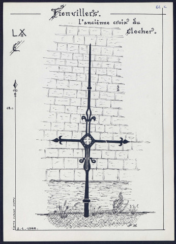 Fienvillers : l'ancienne croix du clocher - (Reproduction interdite sans autorisation - © Claude Piette)