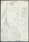 Le Translay : l'église Saint Jean-Baptiste (croquis mal centré) - (Reproduction interdite sans autorisation - © Claude Piette)