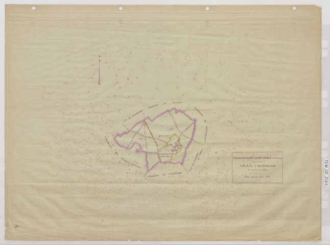 Plan du cadastre rénové - Foucaucourt-Hors-Nesle : tableau d'assemblage (TA)
