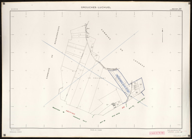 Plan du cadastre rénové - Grouches-Luchuel : section ZB
