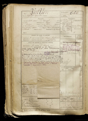 Vullien, Hippolyte Robert Pierre, né le 09 août 1890 à Épinal (Vosges), classe 1910, matricule n° 656, Bureau de recrutement d'Abbeville