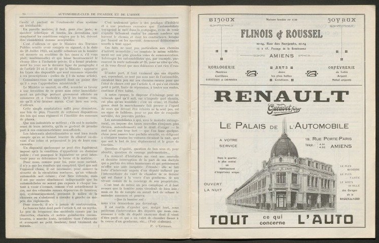 Automobile-club de Picardie et de l'Aisne. Revue mensuelle, 164, mars 1925