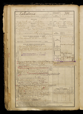 Labateux, Louis Joanny Damade, né le 17 décembre 1878 à Saint-Gratien (Somme), classe 1898, matricule n° 732, Bureau de recrutement d'Amiens