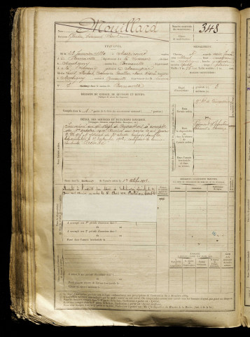 Mouillard, Gaston Edouard Paul, né le 23 janvier 1889 à Maizicourt (Somme), classe 1909, matricule n° 348, Bureau de recrutement d'Abbeville