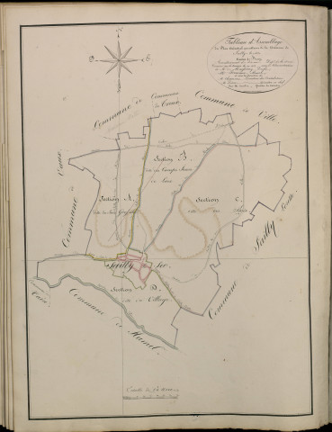 Plan du cadastre napoléonien - Atlas cantonal - Sailly-le-Sec (Sailly le Sec) : tableau d'assemblage