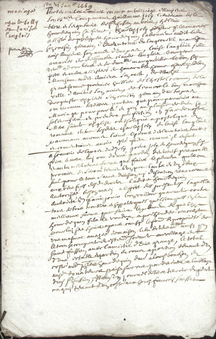 Etude de Me Antoine Limeu à Amiens (étude n°6). Minutes de l'année 1669