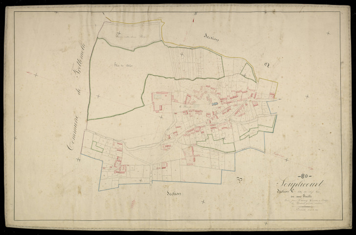 Plan du cadastre napoléonien - Hescamps (Souplicourt) : Chef-lieu (Le), C