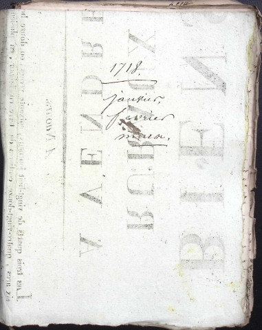 Etude de Me Jacques Scribe à Amiens (étude n°6). Minutes de l'année 1718