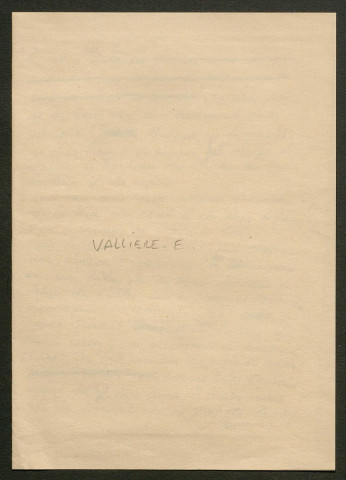 Témoignage de Vallière, E. et correspondance avec Jacques Péricard