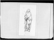 Reproduction de dessin de Duthoit: cimetière de Saint Denis, Statue Ecce Homo par Blasset