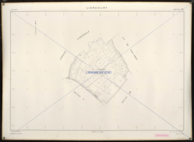 Plan du cadastre rénové - Liercourt : section AE