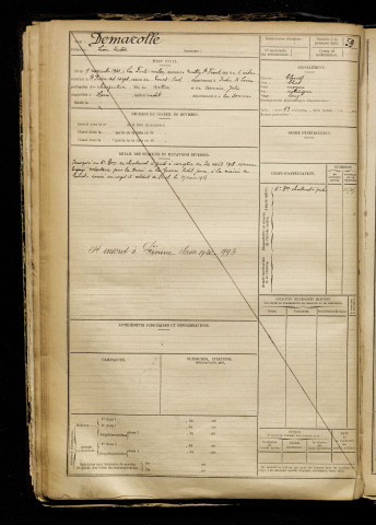 Demarolle, Léon Hector, né le 09 novembre 1900 à Ferté-Milon (La) (Aisne), classe 1918, matricule n° 993, Bureau de recrutement de Péronne