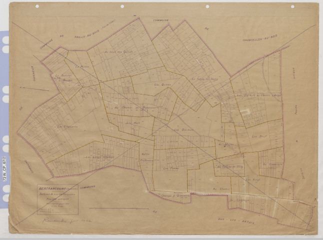 Plan du cadastre rénové - Bertrancourt : section A