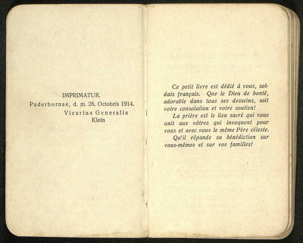 "Le Bon Soldat", recueil de prières et de cantiques ayant appartenu à Marceau Billet