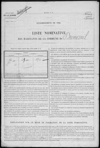 Recensement de la population : Dromesnil