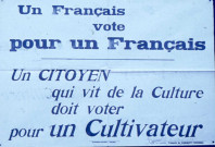 Un Français vote pour un Français. Un citoyen qui vit de la culture doit voter pour un cultivateur