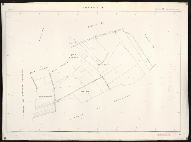 Plan du cadastre rénové - Agenville : section ZD