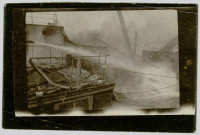 OILSHIP ON FIRE ALEXANDRIA 1916