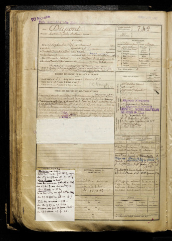 Dupont, André Jules Anthime, né le 11 septembre 1898 à Amiens (Somme), classe 1918, matricule n° 742, Bureau de recrutement d'Amiens
