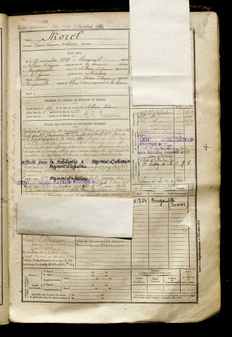 Morel, Louis Léonce Octave, né le 27 novembre 1899 à Riencourt (Somme), classe 1919, matricule n° 177, Bureau de recrutement d'Amiens