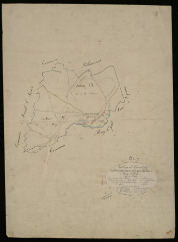Plan du cadastre napoléonien - Rouy-le-Grand : tableau d'assemblage