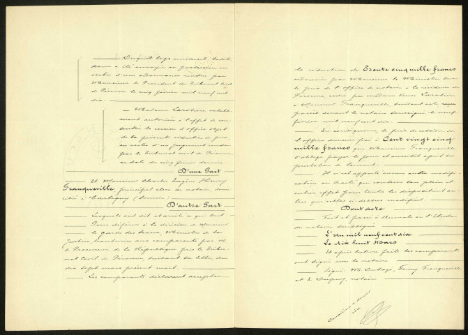 Péronne. Demande d'indemnisation des dommages de guerre : dossier Henri-Franqueville