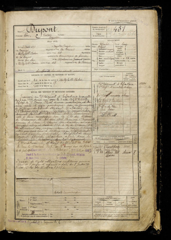 Dupont, Léon Victor Augustin, né le 02 août 1898 à Noyelles-sur-Mer (Somme), classe 1918, matricule n° 451, Bureau de recrutement d'Abbeville
