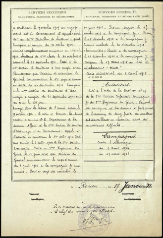 Ponthieu, Georges Emile, né le 09 octobre 1889 à Camon (Somme), classe 1909, matricule n° 407, Bureau de recrutement d'Amiens