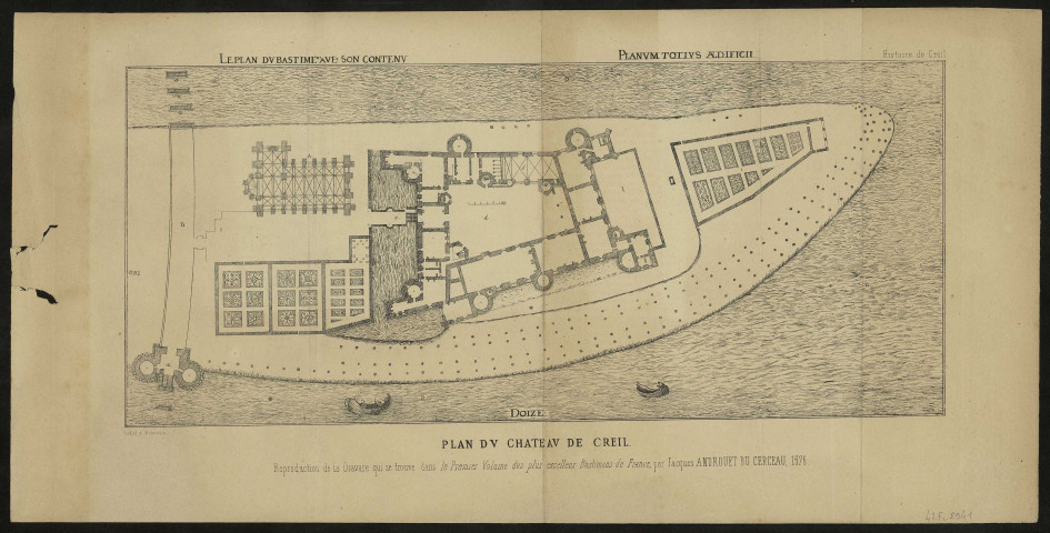 Plan du château de Creil : le bâtiment et son contenu